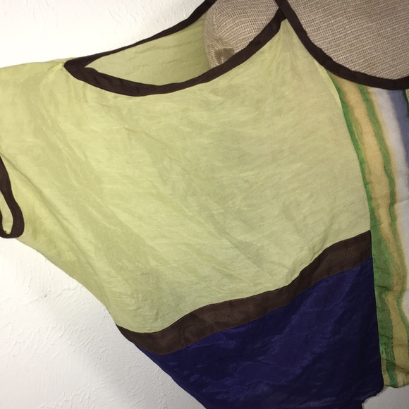 VTG Y2K KAS NEW YORK SILK BLEND ABSTRACT DRAPED DOLMAN SZ M - Picture 2 of 6